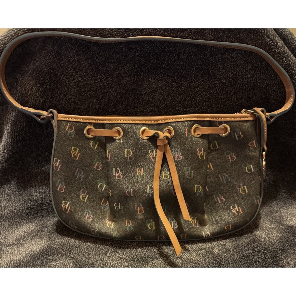 Vintage Y2K Dooney & Bourke Rainbow Multicolor DB Logo Monogram Shoulder Bag